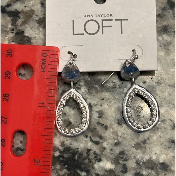 Ann Taylor Loft Silver Teardrop & Chevron Dangle Earrings Set - Picture 4 of 7